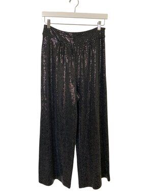 Ramy Brook Black Sequin Wide-Leg Pants